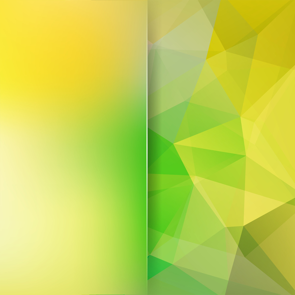 緑と黄色のポリゴン背景ベクトル 02  
