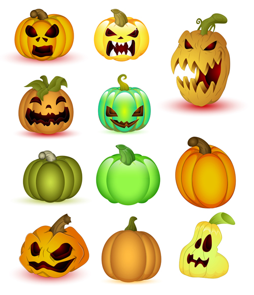 Halloween Jack O Lantern Vector set 05  