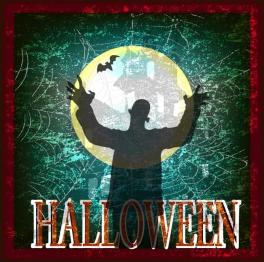 Halloween party grunge styles poster vector 05  