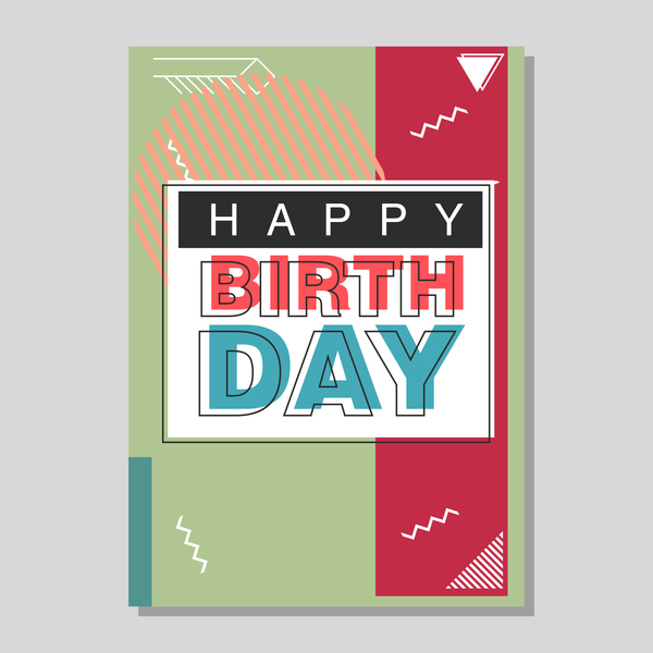 Happy birthday flyer and brochure cover template vector 04  