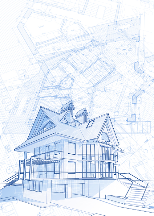 House architecture blueprint vector set 12  