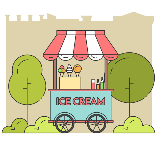 Crème glacée magasin matériel de vector 01  