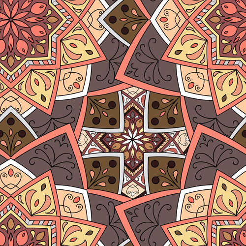 Indian ornament pattern seamless vectors graphics 05  