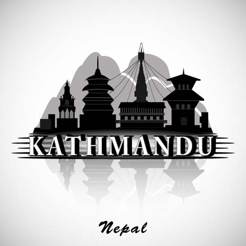 Kathmandu city background vector  