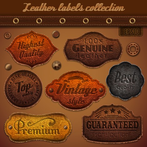 Vintage Leather labels set 02  