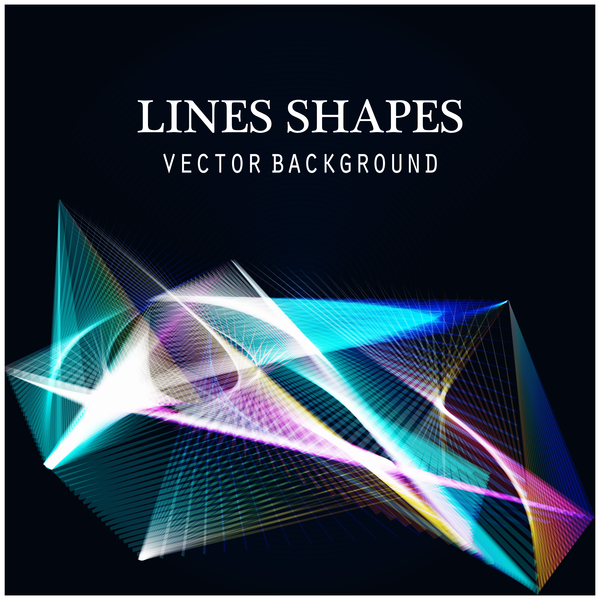 Light lines shapes shiny background vector 03  