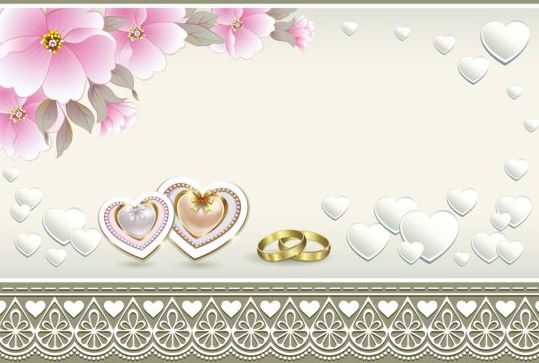 Luxe bruiloft uitnodigingskaart met Golod ring vector 02  
