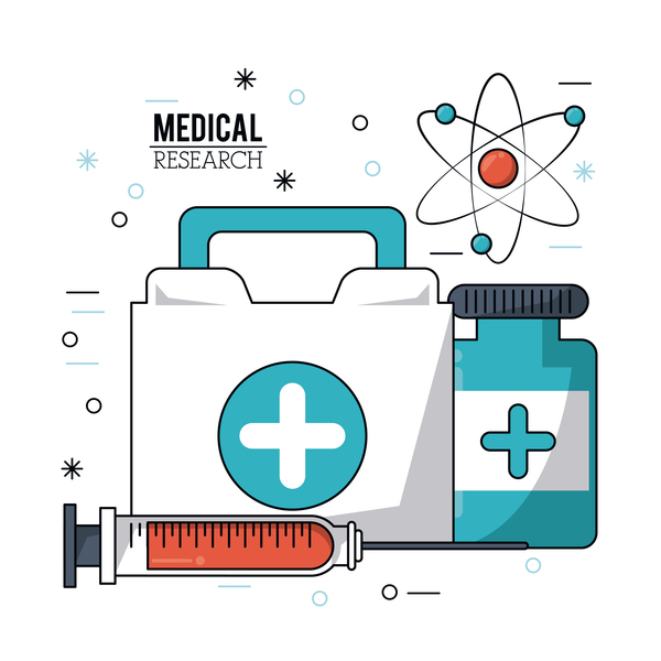 Medical research vector template illustration 06  