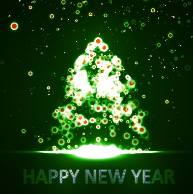 New Year 2014 Green light dot background 02  