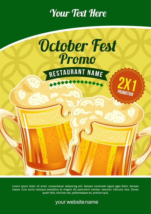 October fest poster vector template  