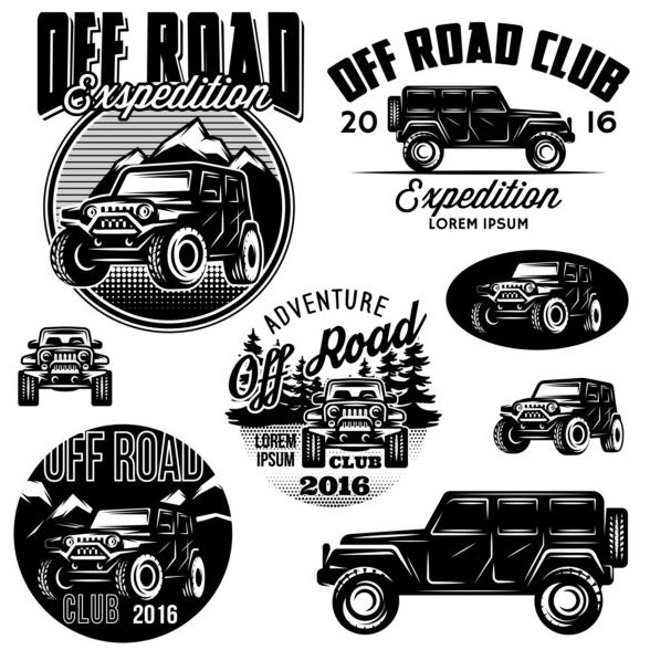Off Road Club Logos kreative Vektor  
