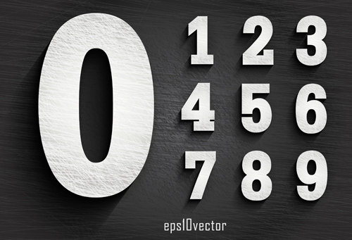 Paper textures numbers vector  