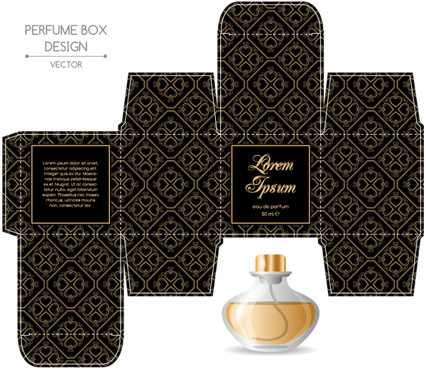 Perfume box packaging template vectors material 02  