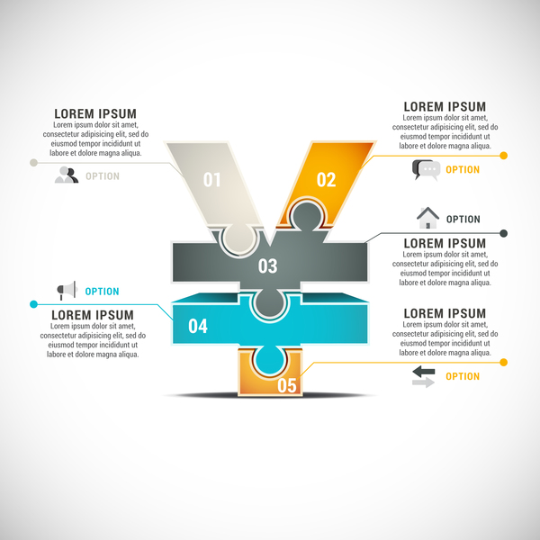 Pizzle moderner infographic Schablonenvektor 08  