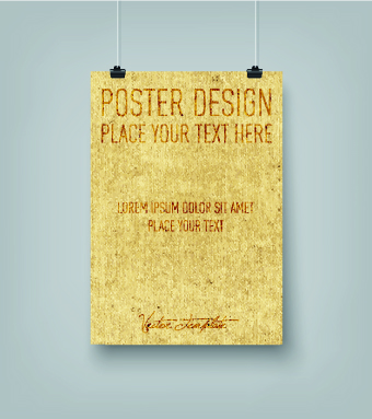 Vector hanging poster design graphics 04  
