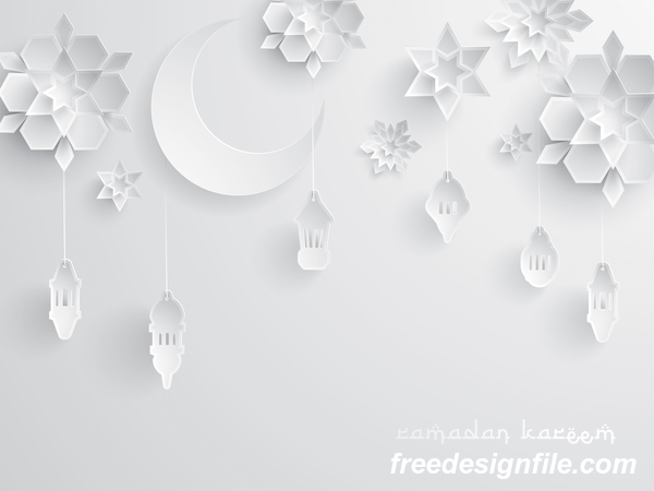 Fond de Ramadan avec vecteur de décor blanc glantern  