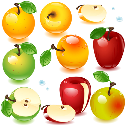 Realistic fruits and berry design vector 02  