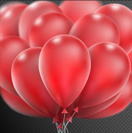 Realistic red balloons vector illustration 10  