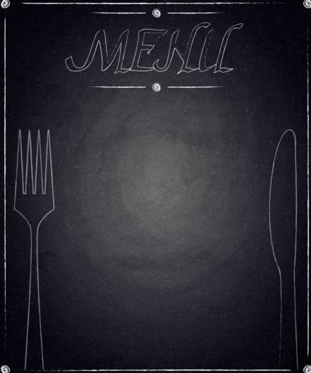 Restaurant menu met Blackboard achtergrond vector 13  