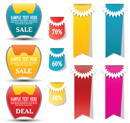 Sale discount tag design elements vector 05  