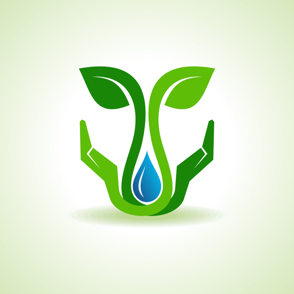 Save water with Eco design logo vector 03  