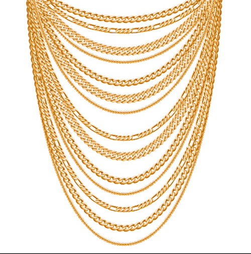 Shiny gold chains vector illustration 07  