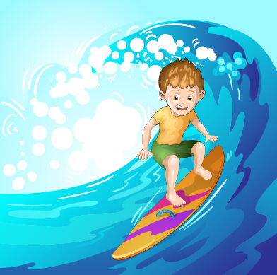 Surfing child vector graphics  