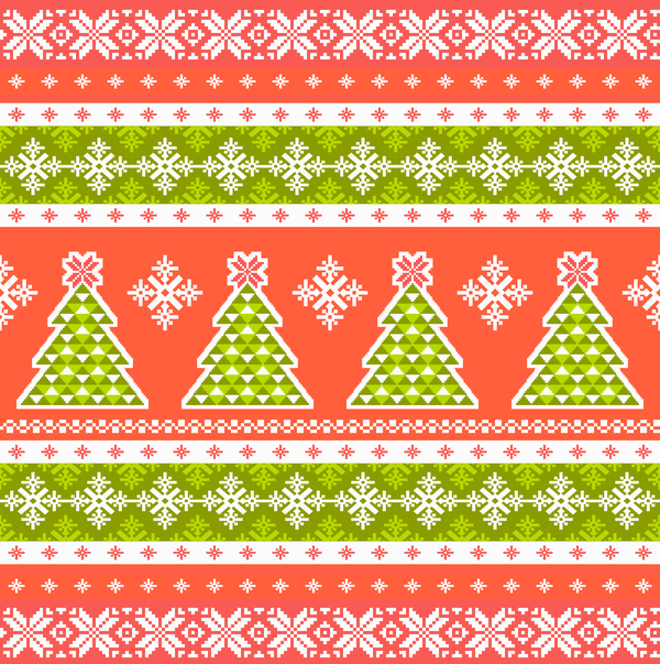 Traditonal knitted christmas seamless patterns vector 05  