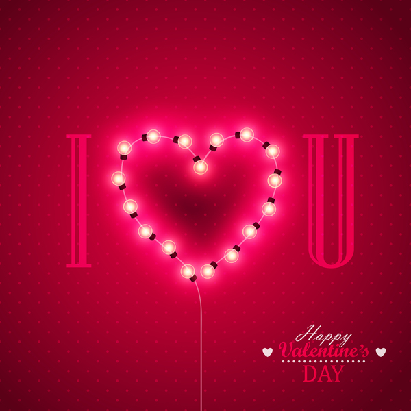 Valentine background with light bule vector 02  