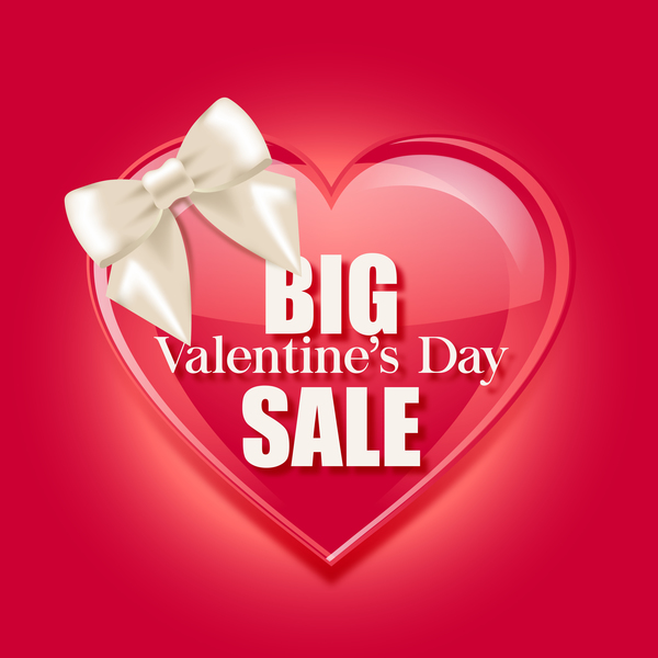 Valentine day big sale vector template  