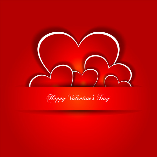 Happy Valentines hearts Illustration vector 02  