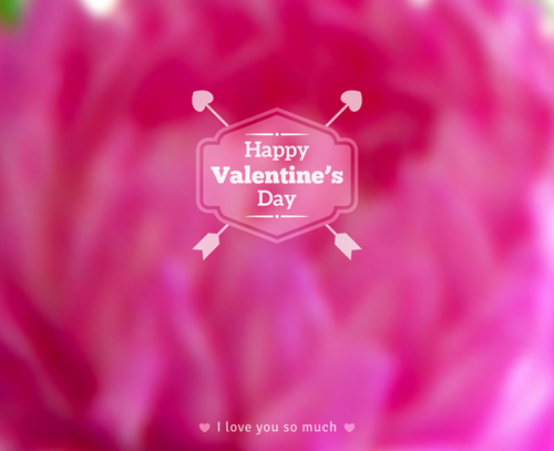 Valentines day blurred flower background vector 01  