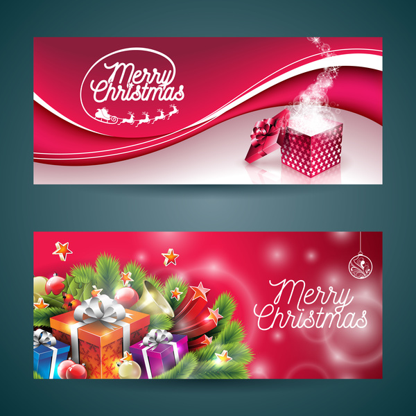 Vector graphic christmas banners design 01  