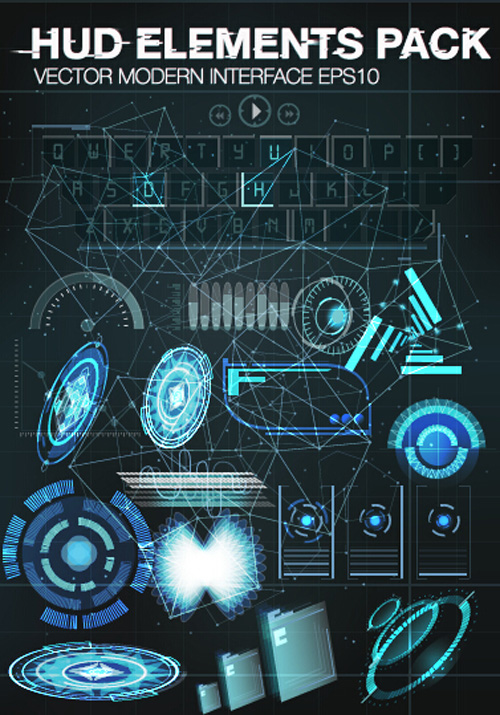 Vector modern Infographics HUD elements vector 08  