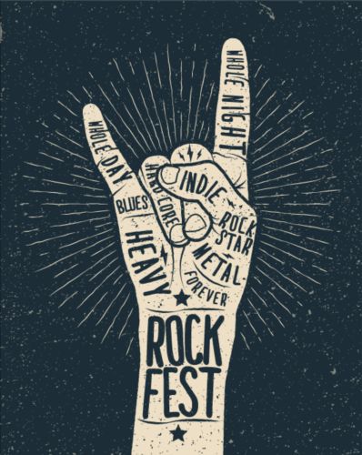 Vintage rock festival poster vector 04  