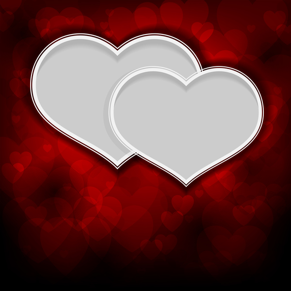 White heart with valentine background vector  