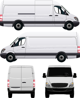 White minivan illustration vector 02  