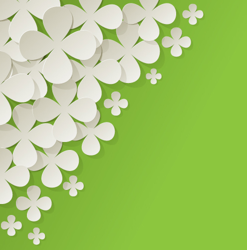 White paper flower with colored background vector 02  