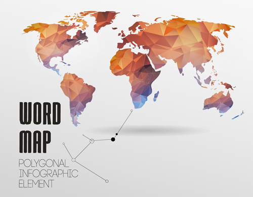 World map with infographics creative vector 04  