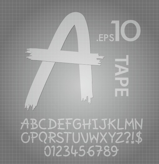 Creative alphabet and numeral design vector 04  