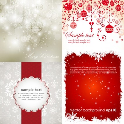 Vector set of christmas shiny background material 01  