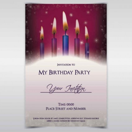 Exquisite birthday invitations card vector  