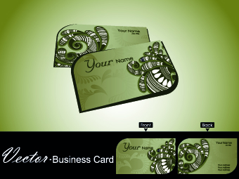 Color floral business cards vector 05  