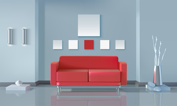 living room interior design vector 08  