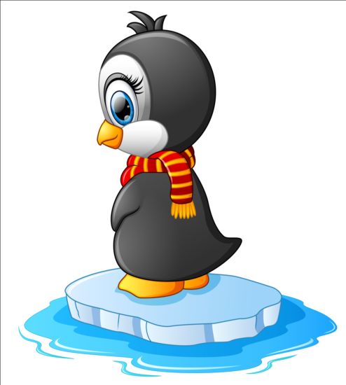 lovely penguin cartoon set vectors 09  