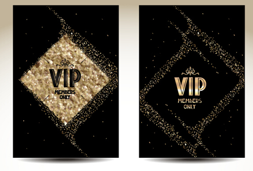 luxurious VIP gold card vectors 04  