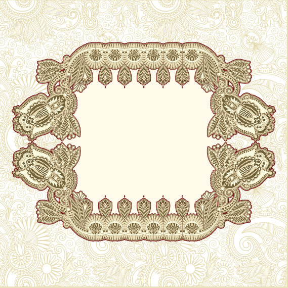 Retro lace Decoration Frames vector 01  