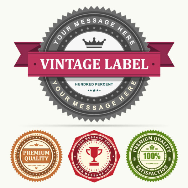 Set of Vintage Business labels vector 03  