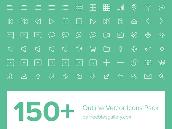 150 Kind creative outline icons vector pack  