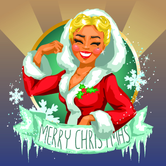 2014 Christmas Maiden design vector 03  